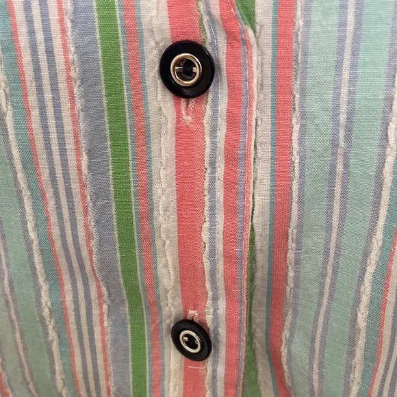 Allison Daley blouse, pastel stripes, size small petite - Picture 4 of 6